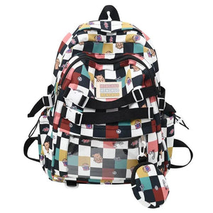 Graffiti Print School Backpack Waterproof Nylon Bag