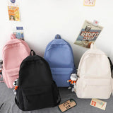 Women Solid College Backpack Lady Casual Nylon School Book Bag Girl Travel Bag