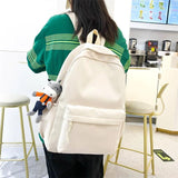 Women Solid College Backpack Lady Casual Nylon School Book Bag Girl Travel Bag