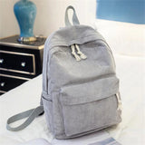 Corduroy Women Backpack School Backpacks For Teenage Girls Striped Rucksack