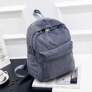 Corduroy Backpack Women School Backpack Teenager Girl School Bags