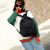 Corduroy Backpack Women School Backpack Teenager Girl School Bags