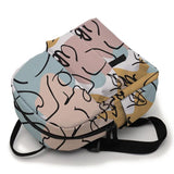 Abstract Line Face Printed Mini Backpack Multicolour School Bag