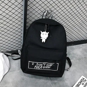 Harajuku Style Women Backpack Doll Pendant Shoulder Bag