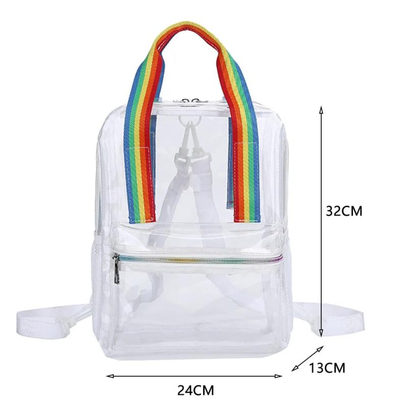 Transparent Backpack for College Students Women Waterproof Schoolbag