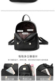Women College Style Mini Backpack PU Leather School Bag