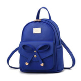 Women College Style Mini Backpack PU Leather School Bag