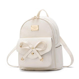 Women College Style Mini Backpack PU Leather School Bag