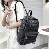 Quilted Plaid Women's Backpack Down Casual Female Backpack
