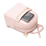 Women Backpack Large Capacity Mini Backpack Anti-theft School Bag Pu Leather Bac