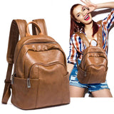 Oil Skin Backpack Girls Four Seasons Backpack Women's Bag Light Retro