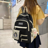 Vintage Women Backpacks Preppy Style Student Backpack Multifunct