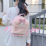 Japanese Ins Cartoon Student Plush Tote Bag Girls Backpack Big Ears Dog Furry St