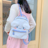 Japanese Ins Cartoon Student Plush Tote Bag Girls Backpack Big Ears Dog Furry St