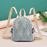 Straw Woven Bag Small Holiday Beach Bags Women Print Shoulder Bags