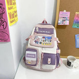 Women Multi-Pocket Nylon Rabbit Ins Junior High School Student School Bag