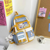 Women Multi-Pocket Nylon Rabbit Ins Junior High School Student School Bag
