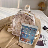 Sequin Clear Backpack Women Casual Street Zipper Bag