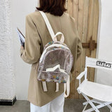 Sequin Clear Backpack Women Casual Street Zipper Bag