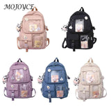 Fashionable Women Backpacks Transparent Patchwork Large Capacity Rucksack