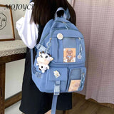 Fashionable Women Backpacks Transparent Patchwork Large Capacity Rucksack