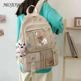 Fashionable Women Backpacks Transparent Patchwork Large Capacity Rucksack