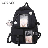Fashionable Women Backpacks Transparent Patchwork Large Capacity Rucksack