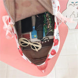 Waterproof Nylon Strawberry Backpack for Women - Large Capacity