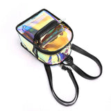 Laser Transparent PVC Mini Clear Backpack Women Shoulder Bag Waterproof