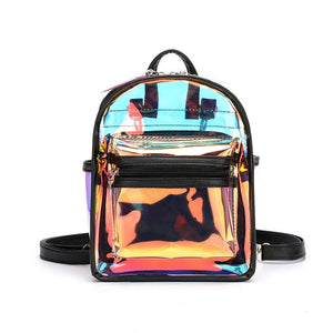 Laser Transparent PVC Mini Clear Backpack Women Shoulder Bag Waterproof