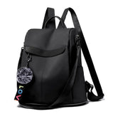 Waterproof Casual Women Backpack Purse Anti-theft Rucksack Mochila Hairball