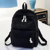 Stylish Corduroy Women Backpack for School Girls Vintage Ladies Bookbag