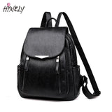Women Pu Leather Backpack Solid Bagpack Ladies Backbag Female Designers