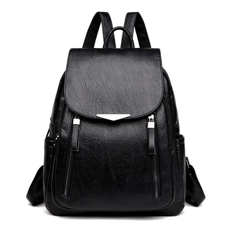 Women Pu Leather Backpack Solid Bagpack Ladies Backbag Female Designers