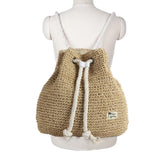 Summer Straw Bag Women Backpack Rucksack Weaved for Girls Mochila Backpack