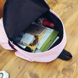 Canvas Backpack Cartoon Rabbit Ears Student Rucksack