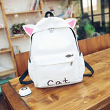Canvas Backpack Cartoon Rabbit Ears Student Rucksack