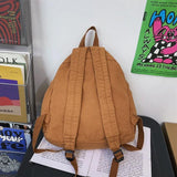 Women Canvas Vintage Drawstring Book Bag Brown College Backpack
