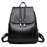 Soft Leather Women's Travel Backpack Large Capacity