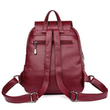 Soft Leather Women's Travel Backpack Large Capacity