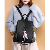 Large Daypack for Female Bagpack with Cat Pendant Women Travel Shoulder Bags Pac