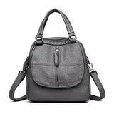 PU Leather Multipurpose Backpack Shoulder Bag for Travel