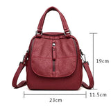PU Leather Multipurpose Backpack Shoulder Bag for Travel
