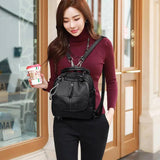 PU Leather Multipurpose Backpack Shoulder Bag for Travel