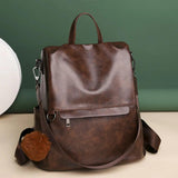 Women's Adjustable Shoulder Backpack Solid Color