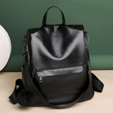 Women's Adjustable Shoulder Backpack Solid Color
