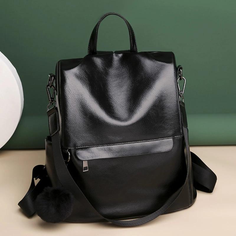 Women's Adjustable Shoulder Backpack Solid Color