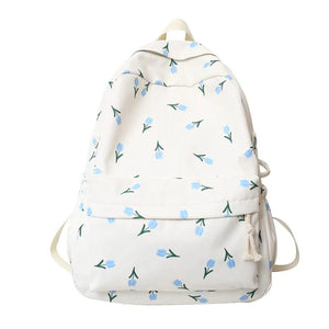 Waterproof Floral Travel Book Backpack Female Laptop Bag