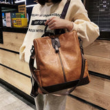 Vintage Women's Backpack Large Capacity Travel Rucksack