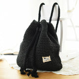 Summer Straw Bag Women Backpack Rucksack for Girls Travel Beach Shoulder Bag